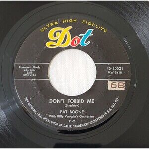 Pat Boone ‎45 RPM - Don't Forbid Me / Anastasia Dot VG+ Rock '56